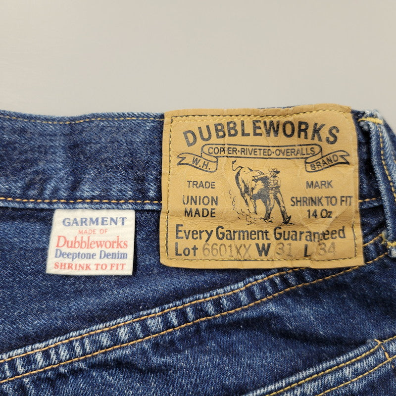 【中古品】【メンズ】 DUBBLE WORKS ダブルワークス 6601XX USED WASH STRAIGHT DENIM PANTS ユーズド ウォッシュ ストレート デニム パンツ ボトムス 156-260315-kh-18-izu サイズ：31×34 カラー：インディゴ 万代Net店