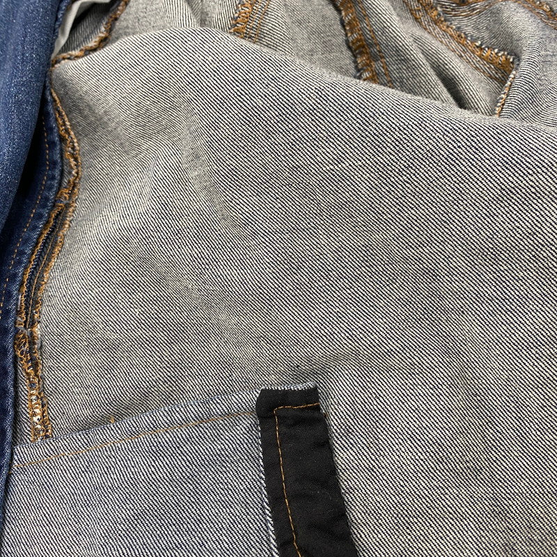 【中古品】【メンズ】 KARL KANI カールカナイ DENIM DOUBLE RIDERS JACKET 183K1605 デニム ダブルライダースジャケット アウター 142-260316-as-05-izu サイズ：XXL カラー：インディゴ 万代Net店