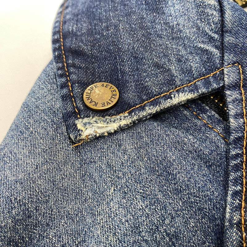 【中古品】【メンズ】 KARL KANI カールカナイ DENIM DOUBLE RIDERS JACKET 183K1605 デニム ダブルライダースジャケット アウター 142-260316-as-05-izu サイズ：XXL カラー：インディゴ 万代Net店