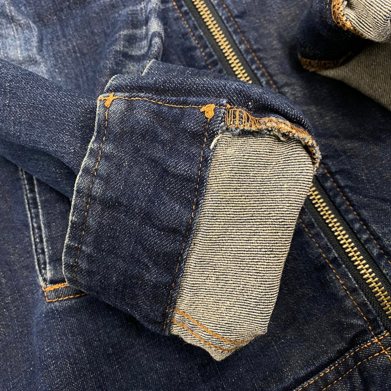 【中古品】【メンズ】 KARL KANI カールカナイ DENIM DOUBLE RIDERS JACKET 183K1605 デニム ダブルライダースジャケット アウター 142-260316-as-05-izu サイズ：XXL カラー：インディゴ 万代Net店