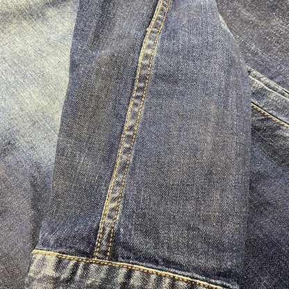 【中古品】【メンズ】 KARL KANI カールカナイ DENIM DOUBLE RIDERS JACKET 183K1605 デニム ダブルライダースジャケット アウター 142-260316-as-05-izu サイズ：XXL カラー：インディゴ 万代Net店