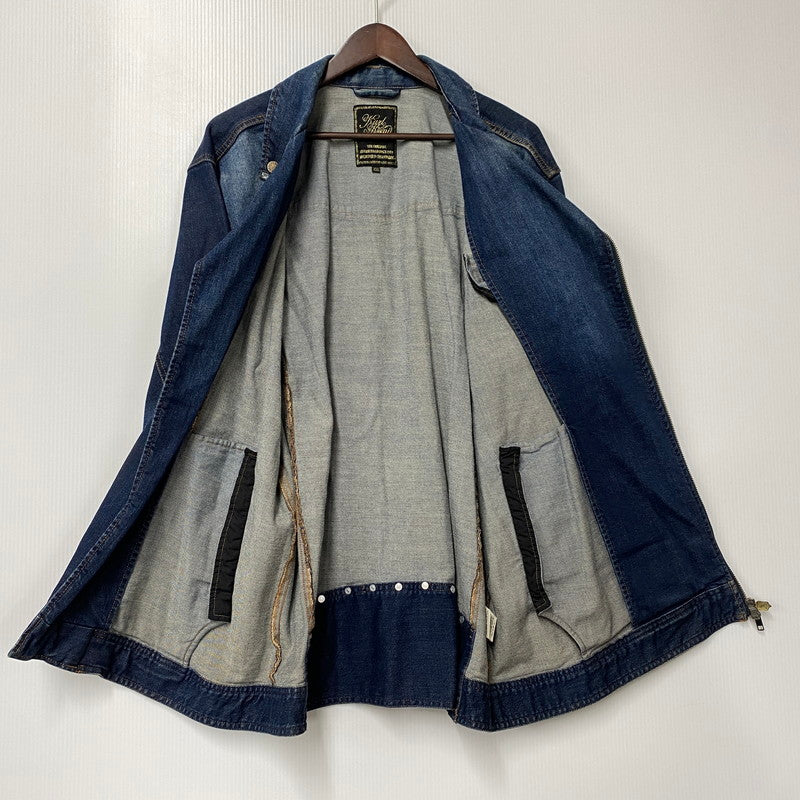 【中古品】【メンズ】 KARL KANI カールカナイ DENIM DOUBLE RIDERS JACKET 183K1605 デニム ダブルライダースジャケット アウター 142-260316-as-05-izu サイズ：XXL カラー：インディゴ 万代Net店
