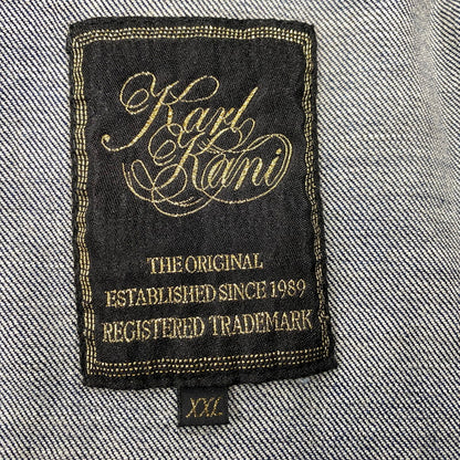 【中古品】【メンズ】 KARL KANI カールカナイ DENIM DOUBLE RIDERS JACKET 183K1605 デニム ダブルライダースジャケット アウター 142-260316-as-05-izu サイズ：XXL カラー：インディゴ 万代Net店
