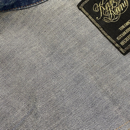 【中古品】【メンズ】 KARL KANI カールカナイ DENIM DOUBLE RIDERS JACKET 183K1605 デニム ダブルライダースジャケット アウター 142-260316-as-05-izu サイズ：XXL カラー：インディゴ 万代Net店