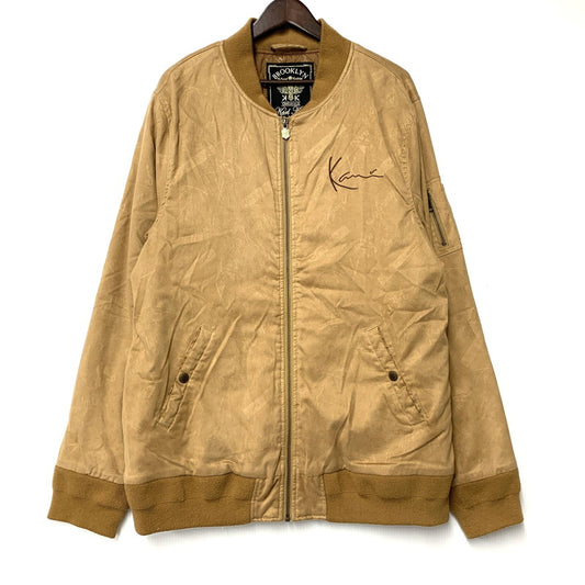 【中古品】【メンズ】 KARL KANI カールカナイ FAKE SUEDE MA-1 FLIGHT JACKET 193K1603 フェイクスウェード フライトジャケット 142-260310-as-09-izu サイズ：XXL カラー：ブラウン 万代Net店