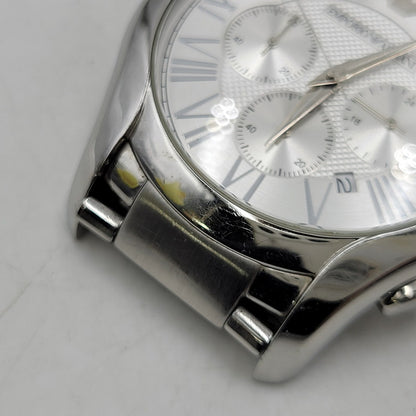 【中古品】【メンズ/レディース】 EMPORIO ARMANI エンポリオ・アルマーニ AR-11081 VALENTE CHRONOGRAPH QUARTZ WATCH バレンテ クロノグラフ クオーツ ウォッチ 腕時計 時計 197-260606-ya-14-izu カラー：シルバー 万代Net店