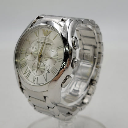 【中古品】【メンズ/レディース】 EMPORIO ARMANI エンポリオ・アルマーニ AR-11081 VALENTE CHRONOGRAPH QUARTZ WATCH バレンテ クロノグラフ クオーツ ウォッチ 腕時計 時計 197-260606-ya-14-izu カラー：シルバー 万代Net店