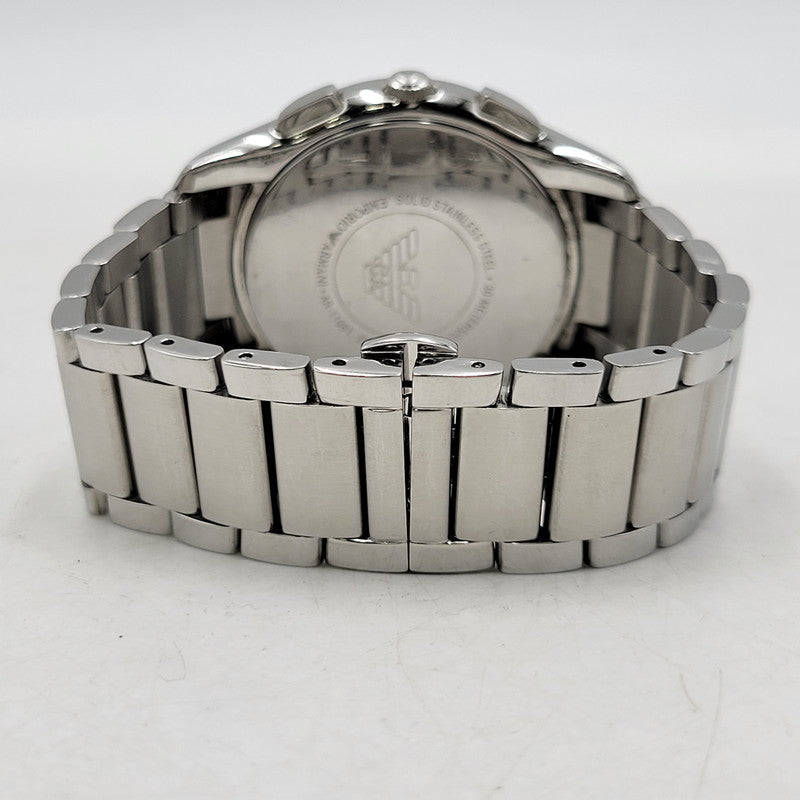 【中古品】【メンズ/レディース】 EMPORIO ARMANI エンポリオ・アルマーニ AR-11081 VALENTE CHRONOGRAPH QUARTZ WATCH バレンテ クロノグラフ クオーツ ウォッチ 腕時計 時計 197-260606-ya-14-izu カラー：シルバー 万代Net店