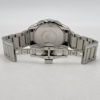 【中古品】【メンズ/レディース】 EMPORIO ARMANI エンポリオ・アルマーニ AR-11081 VALENTE CHRONOGRAPH QUARTZ WATCH バレンテ クロノグラフ クオーツ ウォッチ 腕時計 時計 197-260606-ya-14-izu カラー：シルバー 万代Net店