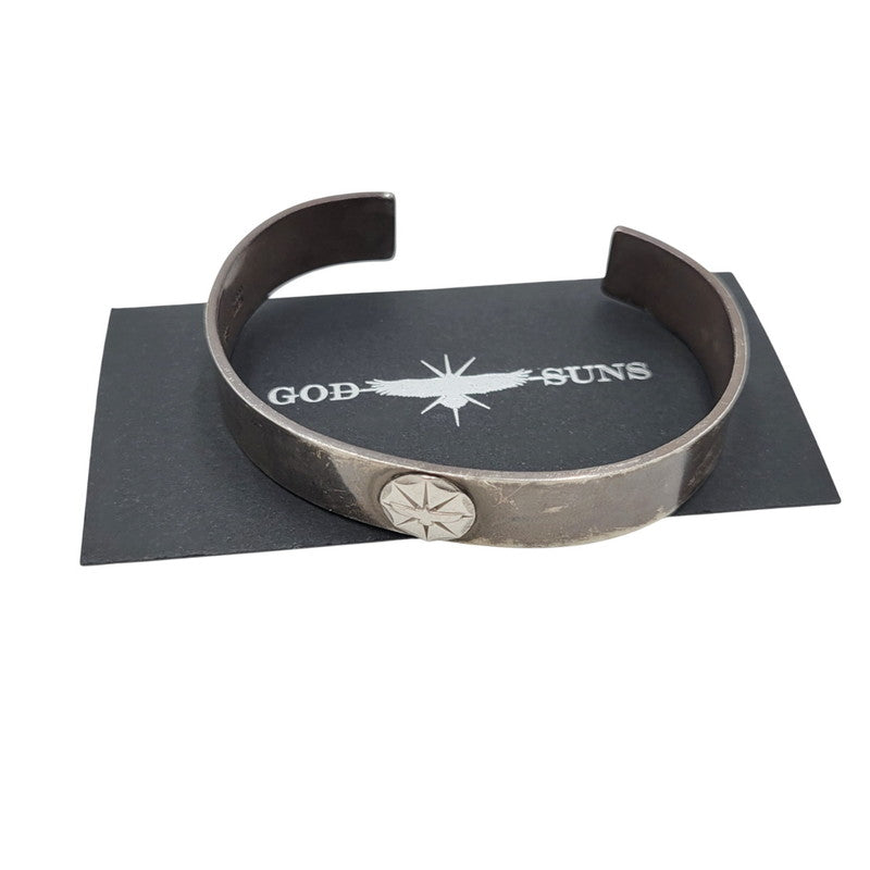 【現状渡し品】【メンズ】 GOD SUNS ゴッドサンズ PT900メタル付き 12mm 平打ちバングル アクセサリー 192-260310-as-15-izu カラー：シルバー 万代Net店