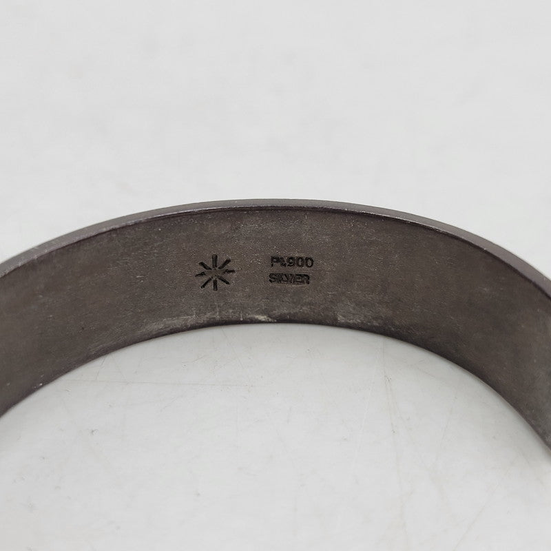 【現状渡し品】【メンズ】 GOD SUNS ゴッドサンズ PT900メタル付き 12mm 平打ちバングル アクセサリー 192-260310-as-15-izu カラー：シルバー 万代Net店