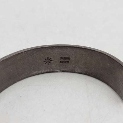 【現状渡し品】【メンズ】 GOD SUNS ゴッドサンズ PT900メタル付き 12mm 平打ちバングル アクセサリー 192-260310-as-15-izu カラー：シルバー 万代Net店