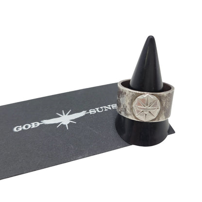 【現状渡し品】【メンズ】 GOD SUNS ゴッドサンズ PT900メタル付き 12mm 平打ちリング 指輪 アクセサリー 192-260310-as-16-izu サイズ：25号 カラー：シルバー 万代Net店