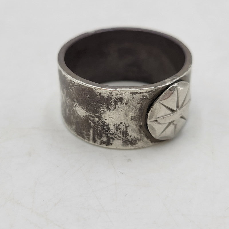 【現状渡し品】【メンズ】 GOD SUNS ゴッドサンズ PT900メタル付き 12mm 平打ちリング 指輪 アクセサリー 192-260310-as-16-izu サイズ：25号 カラー：シルバー 万代Net店