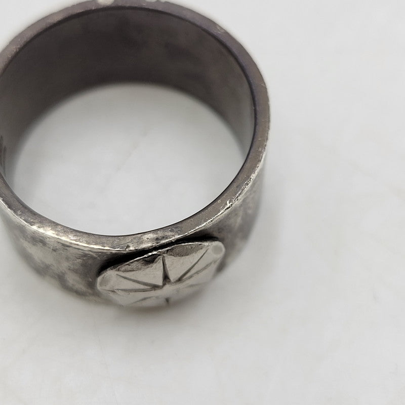 【現状渡し品】【メンズ】 GOD SUNS ゴッドサンズ PT900メタル付き 12mm 平打ちリング 指輪 アクセサリー 192-260310-as-16-izu サイズ：25号 カラー：シルバー 万代Net店