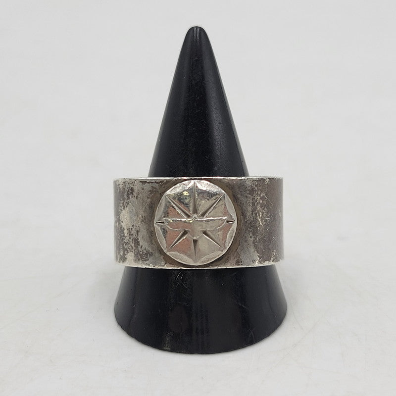 【現状渡し品】【メンズ】 GOD SUNS ゴッドサンズ PT900メタル付き 12mm 平打ちリング 指輪 アクセサリー 192-260310-as-16-izu サイズ：25号 カラー：シルバー 万代Net店