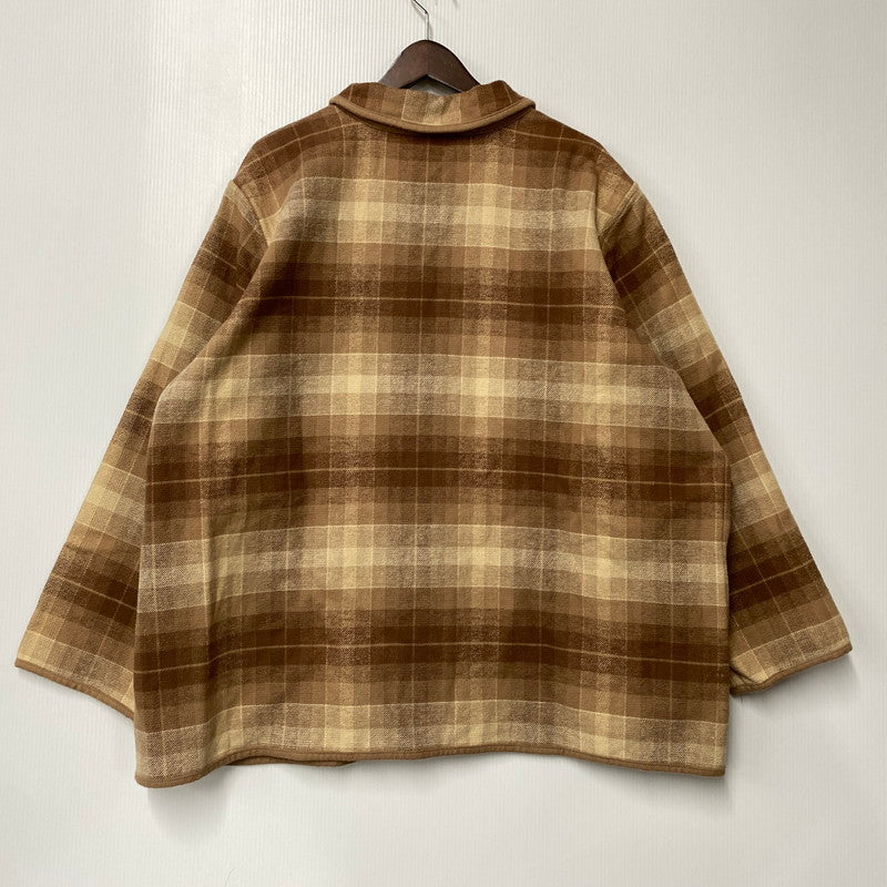 【中古品】【メンズ】 DENIM&CO. デニム&コー CHECK JACKET チェックジャケット 146-260316-as-08-izu サイズ：3X カラー：ブラウン系 万代Net店