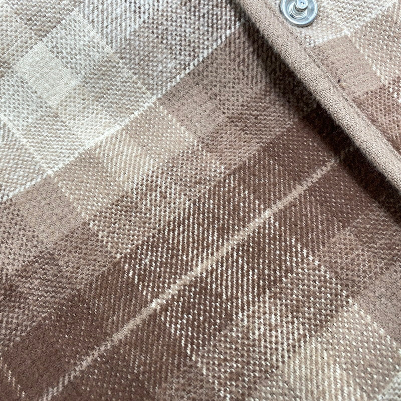 【中古品】【メンズ】 DENIM&CO. デニム&コー CHECK JACKET チェックジャケット 146-260316-as-08-izu サイズ：3X カラー：ブラウン系 万代Net店