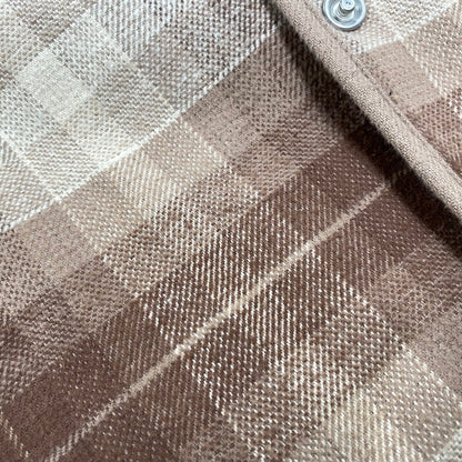 【中古品】【メンズ】 DENIM&CO. デニム&コー CHECK JACKET チェックジャケット 146-260316-as-08-izu サイズ：3X カラー：ブラウン系 万代Net店