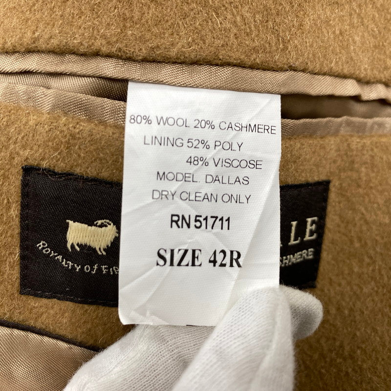 【中古品】【メンズ】 AMICALE CASHMERE BLEND WOOL CHESTER COAT アミカル カシミヤ ブレンド ウール チェスターコート アウター 146-260311-kh-09-izu サイズ：42R カラー：キャメル 万代Net店