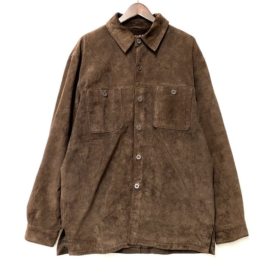 【中古品】【メンズ】 ST.JOHN'S BAY セントジョンズベイ SUEDE LEATHER SHIRT JACKET スエードレザー シャツジャケット 146-260316-as-09-izu サイズ：M カラー：ブラウン 万代Net店