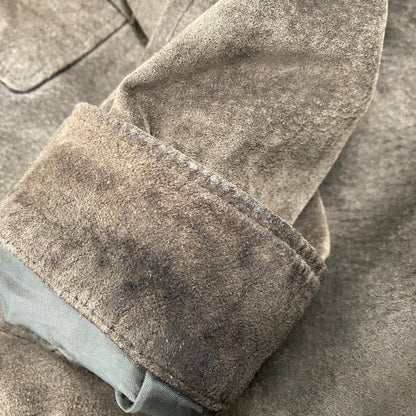 【中古品】【メンズ】 ST.JOHN'S BAY セントジョンズベイ SUEDE LEATHER SHIRT JACKET スエードレザー シャツジャケット 146-260316-as-09-izu サイズ：M カラー：ブラウン 万代Net店