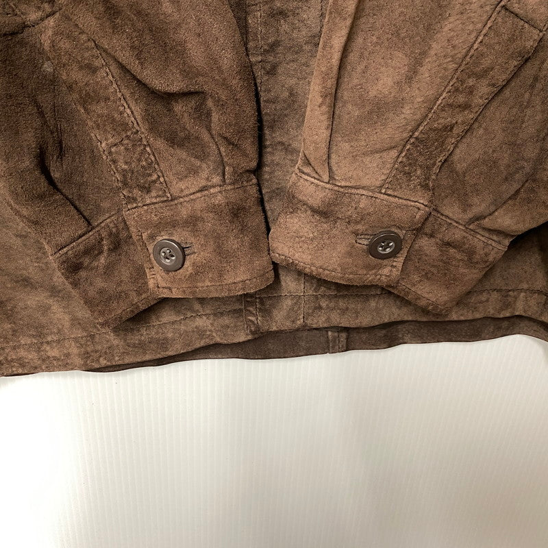 【中古品】【メンズ】 ST.JOHN'S BAY セントジョンズベイ SUEDE LEATHER SHIRT JACKET スエードレザー シャツジャケット 146-260316-as-09-izu サイズ：M カラー：ブラウン 万代Net店