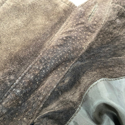 【中古品】【メンズ】 ST.JOHN'S BAY セントジョンズベイ SUEDE LEATHER SHIRT JACKET スエードレザー シャツジャケット 146-260316-as-09-izu サイズ：M カラー：ブラウン 万代Net店