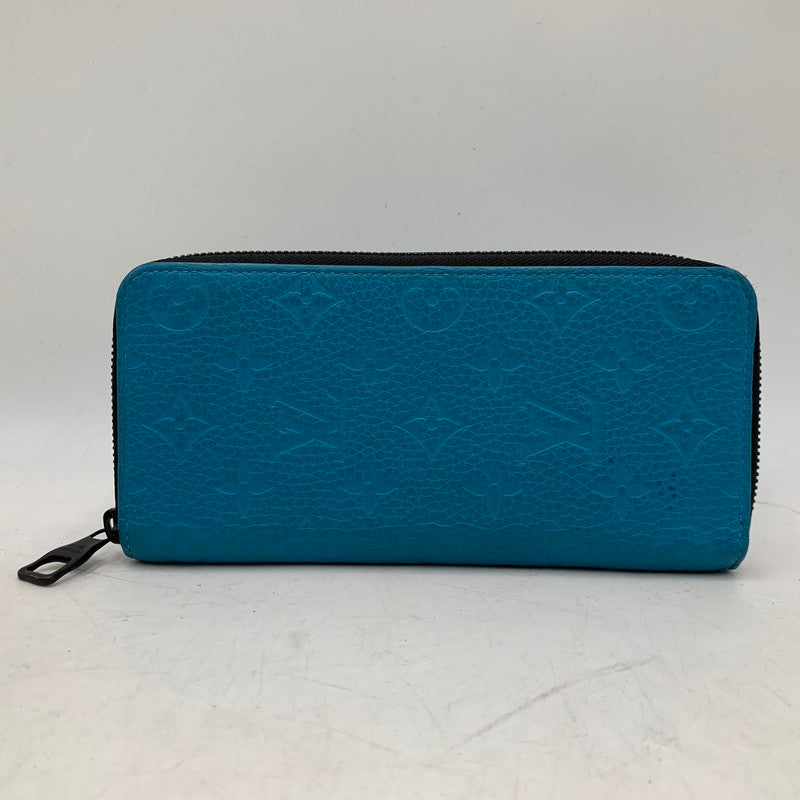 【中古品】【メンズ/レディース】 LOUIS VUITTON ルイ・ヴィトン M69048 ヴェルティカル トリヨンレザー ジッピーウォレット 財布 長財布 179-260311-cs-04-izu カラー：ターコイズ 万代Net店
