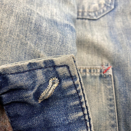 【中古品】【メンズ】 BIG MAC ビッグマック CORDUROY COLLAR BLANKET LINER DENIM COVERALL コーデュロイ カラー ブランケット ライナー デニム カバーオール アウター 146-260311-kh-04-izu カラー：インディゴ 万代Net店