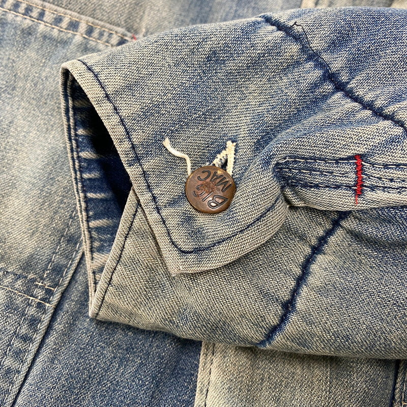 【中古品】【メンズ】 BIG MAC ビッグマック CORDUROY COLLAR BLANKET LINER DENIM COVERALL コーデュロイ カラー ブランケット ライナー デニム カバーオール アウター 146-260311-kh-04-izu カラー：インディゴ 万代Net店