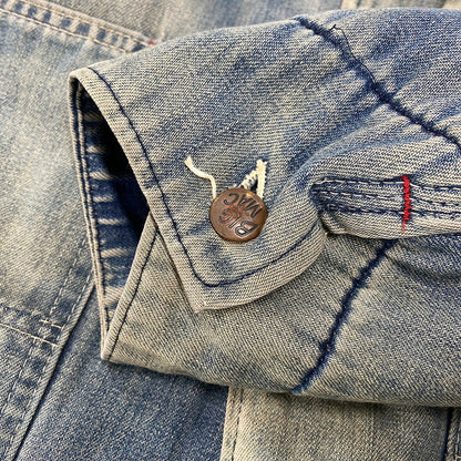 【中古品】【メンズ】 BIG MAC ビッグマック CORDUROY COLLAR BLANKET LINER DENIM COVERALL コーデュロイ カラー ブランケット ライナー デニム カバーオール アウター 146-260311-kh-04-izu カラー：インディゴ 万代Net店