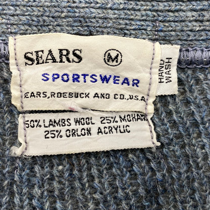【現状渡し品】【メンズ】 SEARS SPORTSWEAR シアーズ MOHAIR MIXED WOOL CARDIGAN モヘア ミックス ウール カーディガン 146-260315-as-04-izu サイズ：M カラー：ブルー系 万代Net店