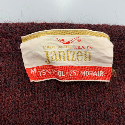 【中古品】【メンズ】 JANTZEN ジャンセン WOOL MOHAIR CARDIGAN ウールモヘアカーディガン USA製 146-260329-as-09-izu サイズ：M カラー：ワインレッド系 万代Net店