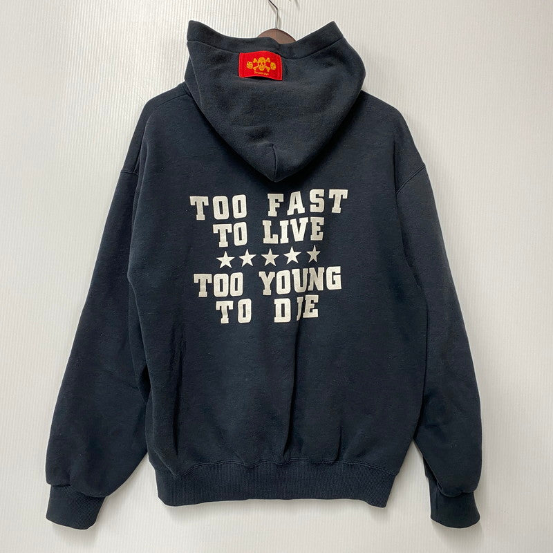 【中古品】【メンズ】 LOGO PRINT HOODIE ロゴ プリント フーディー パーカー 長袖 トップス 142-260316-as-07-izu サイズ：M カラー：ブラック 万代Net店