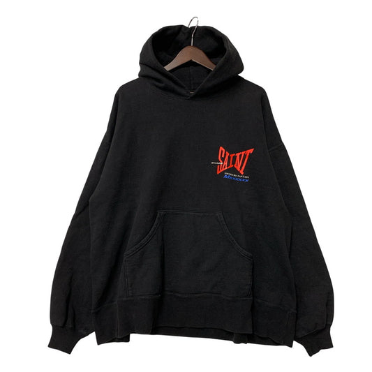 【中古品】【メンズ】 SAINT MICHAEL セントマイケル SM-HR1-0000-051 25AW HOODIE RIBON SAINT フーディー リボン セント トップス 長袖 142-260312-cs-02-izu サイズ：XL カラー：ブラック 万代Net店