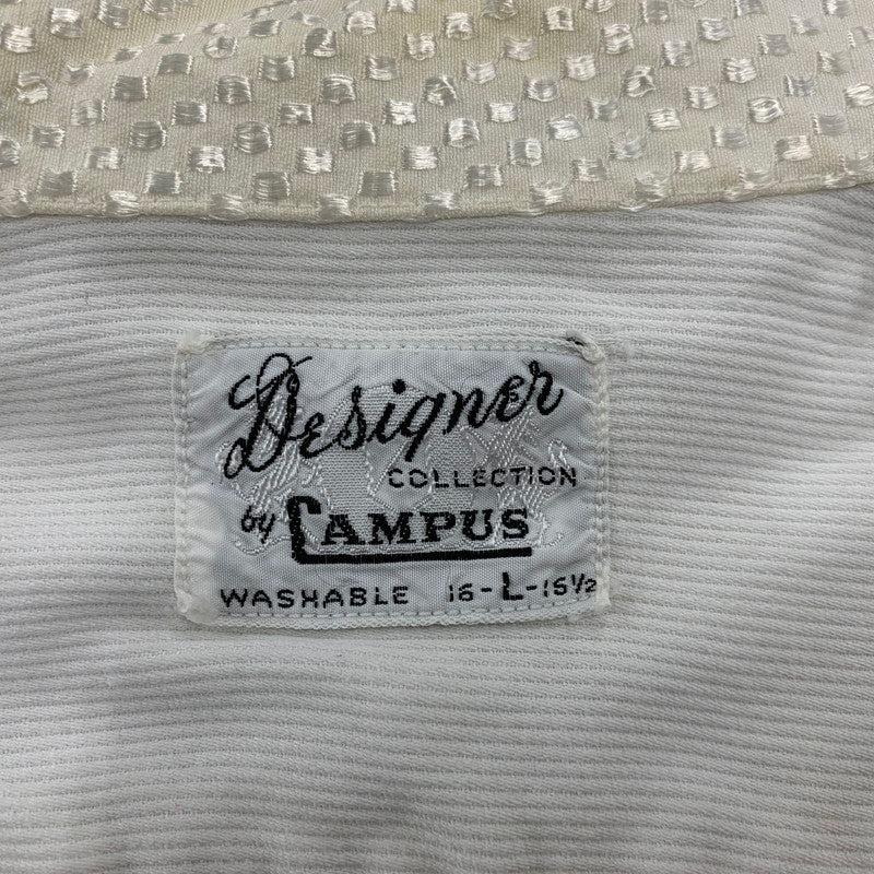 【現状渡し品】【メンズ】 CAMPUS DESIGNER COLLECTION キャンパス デザイナーコレクション 50～60’S LS SHIRT ロングスリーブ シャツ トップス 長袖 146-260312-cs-07-izu サイズ：L カラー：ホワイト 万代Net店