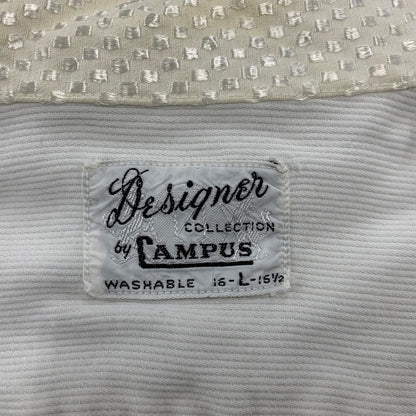 【現状渡し品】【メンズ】 CAMPUS DESIGNER COLLECTION キャンパス デザイナーコレクション 50～60’S LS SHIRT ロングスリーブ シャツ トップス 長袖 146-260312-cs-07-izu サイズ：L カラー：ホワイト 万代Net店