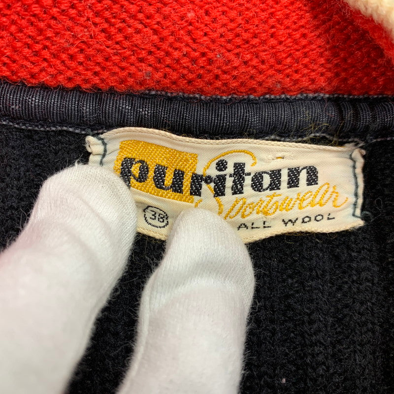 【中古品】【メンズ】 PURITAN ピューリタン 50’S ROCKABILLY KNIT SWEATER ロカビリー ニット セーター トップス 長袖 146-260312-cs-08-izu サイズ：38 カラー：ブラック 万代Net店