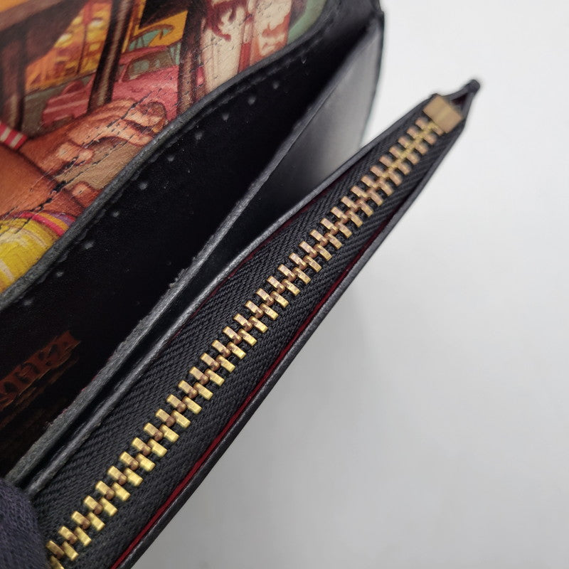 【中古品】【メンズ】 ROCKIN'JELLY BEAN ロッキン ジェリービーン × METAL JACKET メタル ジャケット MJL-02 ROLLER GIRL ローラーガール G.T. STEERHIDE ステアハイド LEATHER LONG WALLET レザー ロング ウォレット 財布 長財布 200-260411-ya-12-izu カラー：BLACK 万代Net店