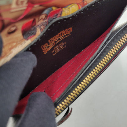 【中古品】【メンズ】 ROCKIN'JELLY BEAN ロッキン ジェリービーン × METAL JACKET メタル ジャケット MJL-02 ROLLER GIRL ローラーガール G.T. STEERHIDE ステアハイド LEATHER LONG WALLET レザー ロング ウォレット 財布 長財布 200-260411-ya-12-izu カラー：BLACK 万代Net店