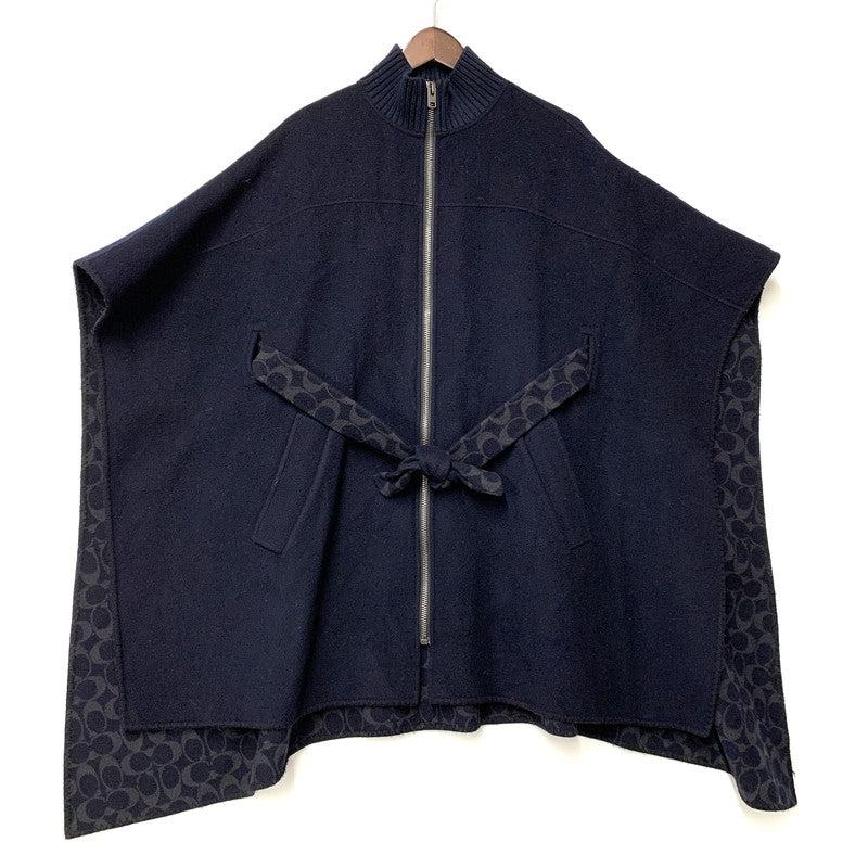 【中古品】【レディース】 ZIP CAPE COAT C5503 ジップ ケープ コート ポンチョ アウター 168-260313-ay-03-izu サイズ：XS/S カラー：ネイビー 万代Net店