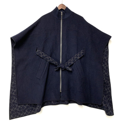 【中古品】【レディース】 ZIP CAPE COAT C5503 ジップ ケープ コート ポンチョ アウター 168-260313-ay-03-izu サイズ：XS/S カラー：ネイビー 万代Net店