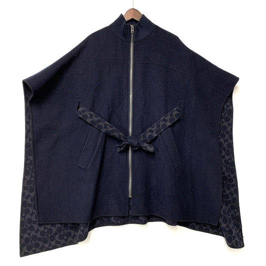 【中古品】【レディース】 ZIP CAPE COAT C5503 ジップ ケープ コート ポンチョ アウター 168-260313-ay-03-izu サイズ：XS/S カラー：ネイビー 万代Net店