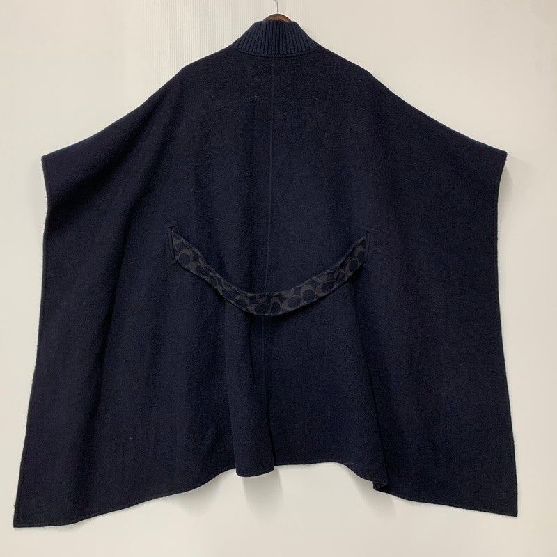 【中古品】【レディース】 ZIP CAPE COAT C5503 ジップ ケープ コート ポンチョ アウター 168-260313-ay-03-izu サイズ：XS/S カラー：ネイビー 万代Net店