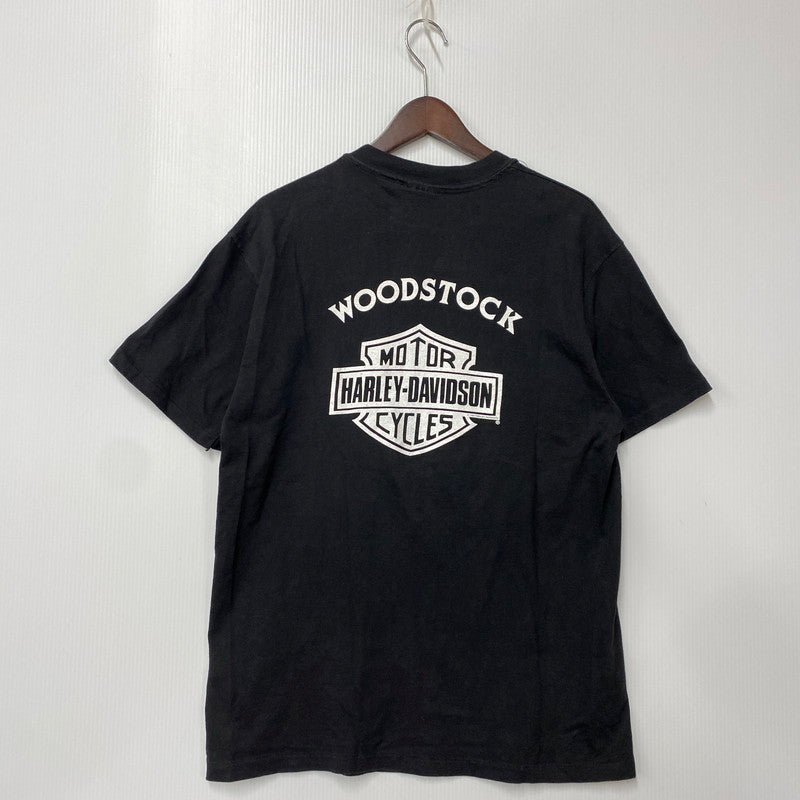 【中古品】【メンズ】 HANES ヘインズ 両シングル c1992 HARLEY-DAVIDSON HARD RIDE SS PRINT TEE ハーレーダビッドソン ハードライド ショートスリーブ プリント Tシャツ トップス 146-260319-kh-08-izu サイズ：M カラー：ブラック 万代Net店