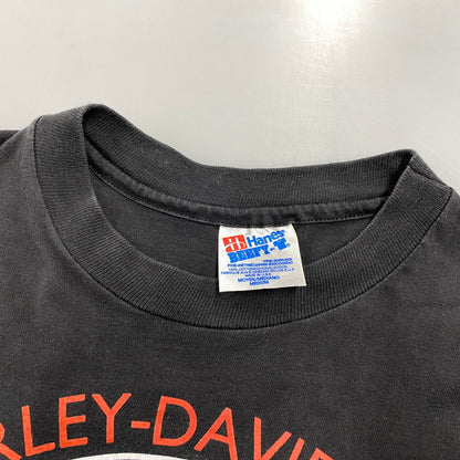 【中古品】【メンズ】 HANES ヘインズ 両シングル c1992 HARLEY-DAVIDSON HARD RIDE SS PRINT TEE ハーレーダビッドソン ハードライド ショートスリーブ プリント Tシャツ トップス 146-260319-kh-08-izu サイズ：M カラー：ブラック 万代Net店