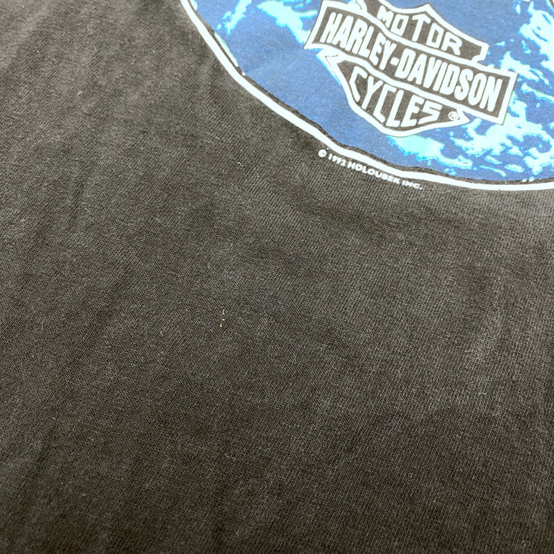 【中古品】【メンズ】 HANES ヘインズ 両シングル c1992 HARLEY-DAVIDSON HARD RIDE SS PRINT TEE ハーレーダビッドソン ハードライド ショートスリーブ プリント Tシャツ トップス 146-260319-kh-08-izu サイズ：M カラー：ブラック 万代Net店