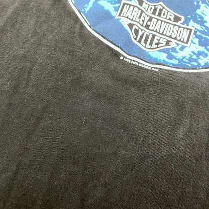 【中古品】【メンズ】 HANES ヘインズ 両シングル c1992 HARLEY-DAVIDSON HARD RIDE SS PRINT TEE ハーレーダビッドソン ハードライド ショートスリーブ プリント Tシャツ トップス 146-260319-kh-08-izu サイズ：M カラー：ブラック 万代Net店