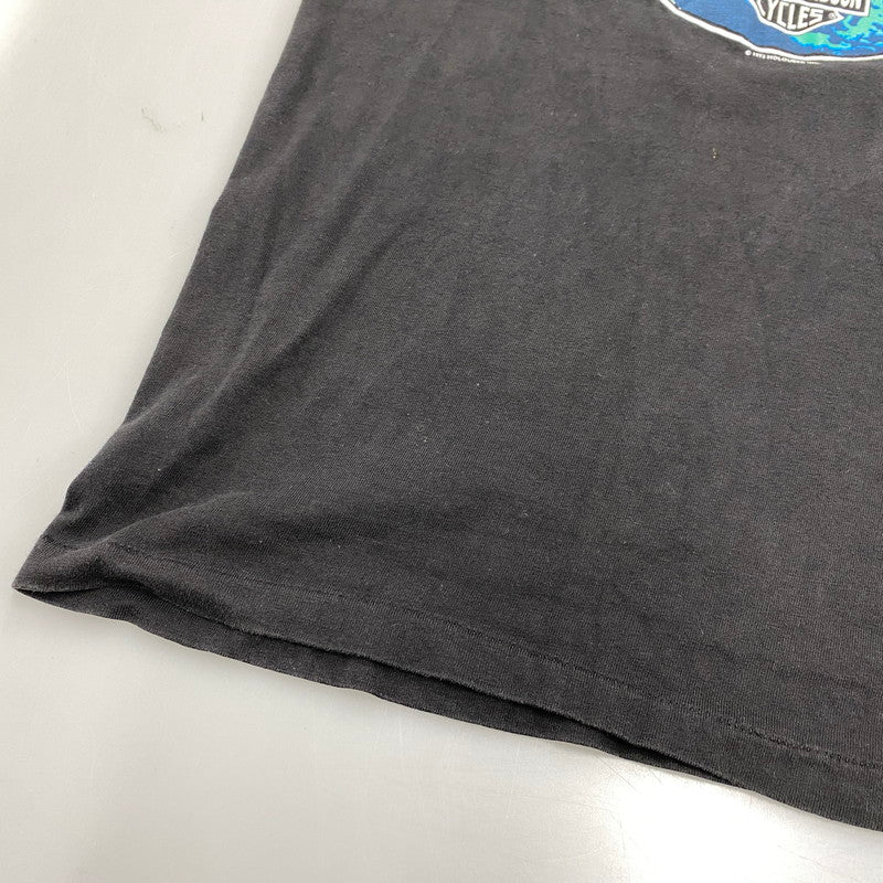 【中古品】【メンズ】 HANES ヘインズ 両シングル c1992 HARLEY-DAVIDSON HARD RIDE SS PRINT TEE ハーレーダビッドソン ハードライド ショートスリーブ プリント Tシャツ トップス 146-260319-kh-08-izu サイズ：M カラー：ブラック 万代Net店